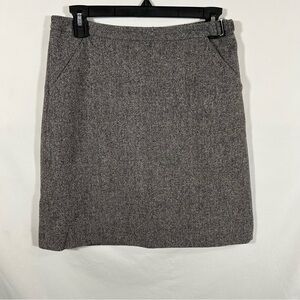 J.CREW Women's Black / Gray Wool Blend Pencil Skirt, Size 6, Lined, Knee Length